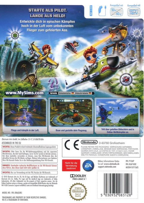 Mysims Skyheroes — box-2D-back (DE)