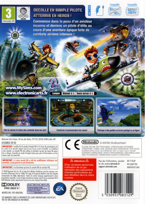 Mysims Skyheroes — box-2D-back (FR)
