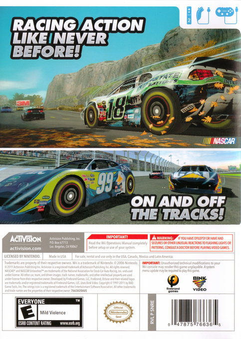 Nascar Unleashed — box-2D-back (US)