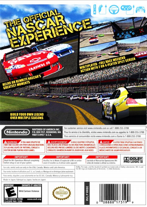 Nascar The Game - Inside Line — box-2D-back (US)