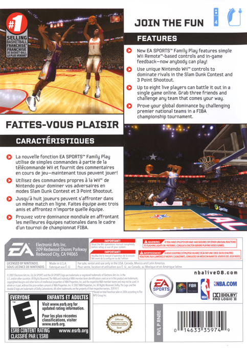 Nba Live 08 — box-2D-back (US)