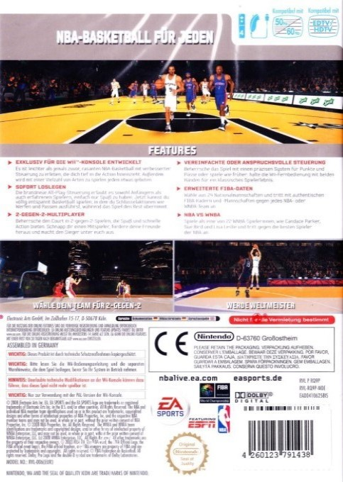NBA Live 09 - All-Play — box-2D-back (DE)