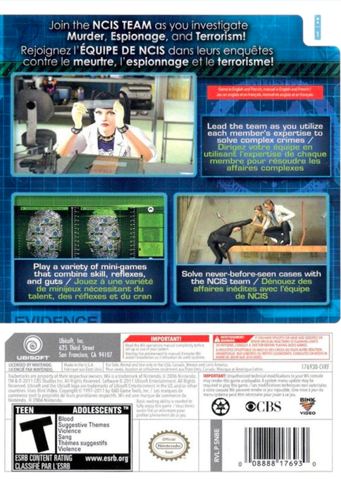 NCIS - The Game — box-2D-back (US)