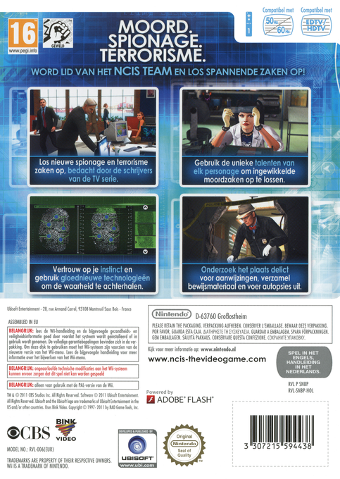 NCIS - The Game — box-2D-back (NL)