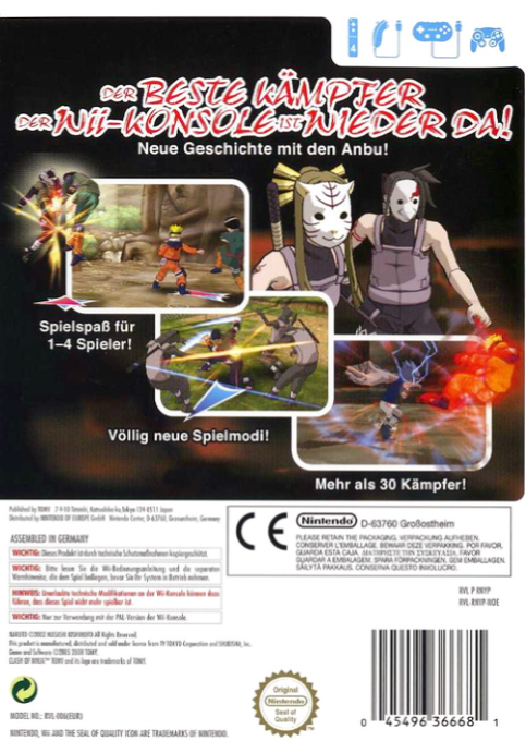 Naruto - Clash Of Ninja Revolution 2 - European Version — box-2D-back (DE)