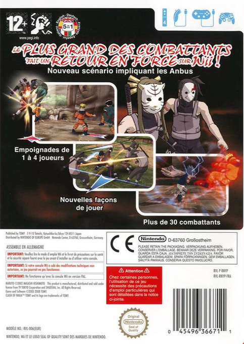 Naruto - Clash Of Ninja Revolution 2 - European Version — box-2D-back (FR)