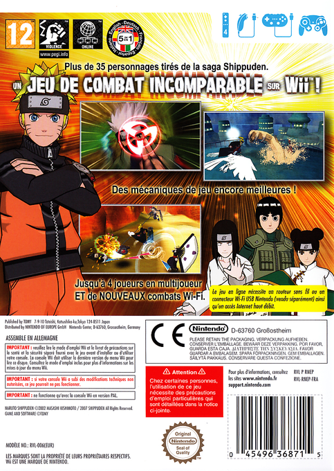 Naruto Shippuden - Clash Of Ninja Revolution 3 - European Version — box-2D-back (EU)