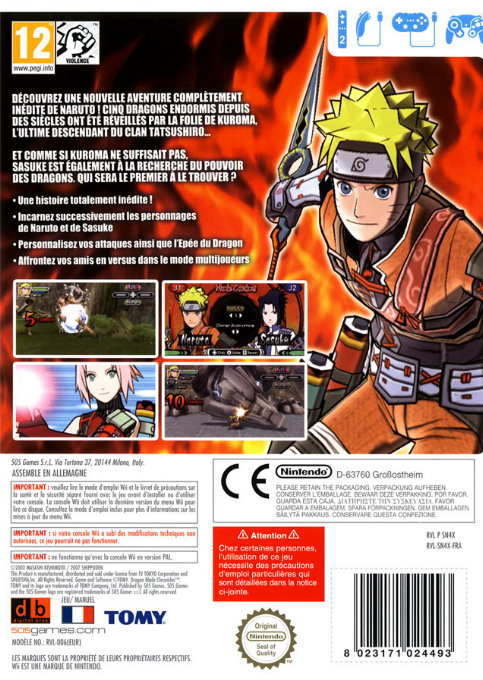 Naruto Shippuden - Dragon Blade Chronicles — box-2D-back (FR)