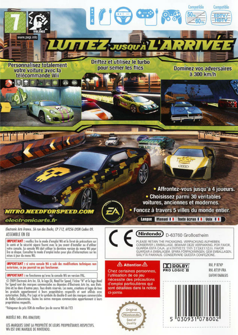 Need for Speed - Nitro — box-2D-back (FR)