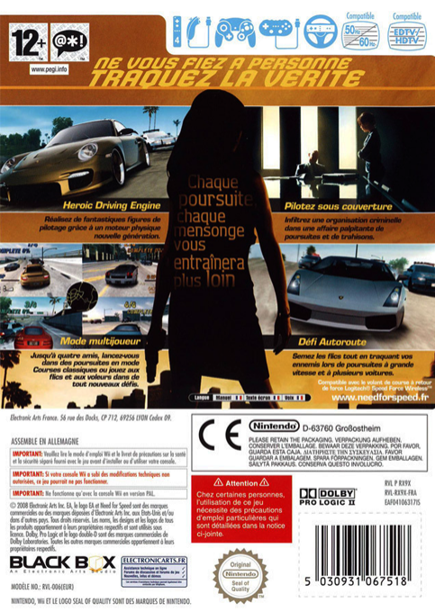 Need for Speed - Undercover — box-2D-back (FR)