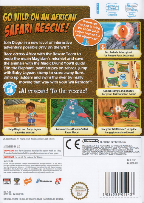 Go Diego ! Mission Safari — box-2D-back (EU)