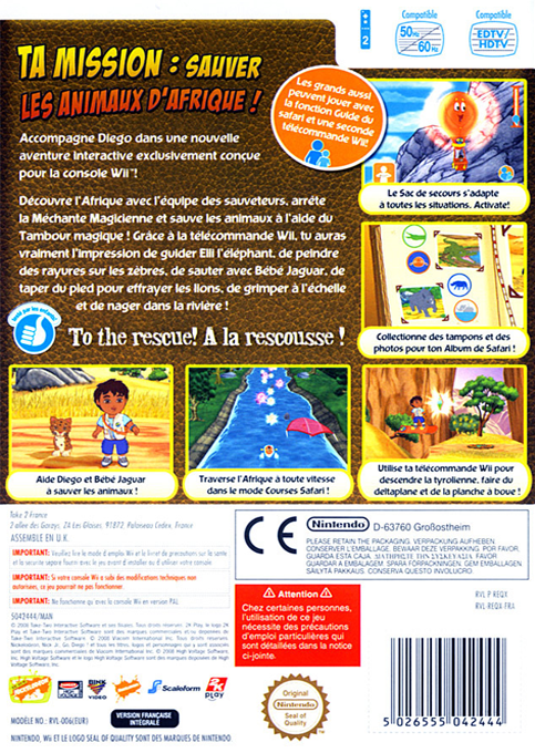 Go Diego ! Mission Safari — box-2D-back (FR)