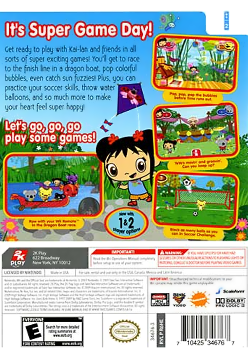 Ni Hao, Kai-lan - Super Game Day — box-2D-back (US)