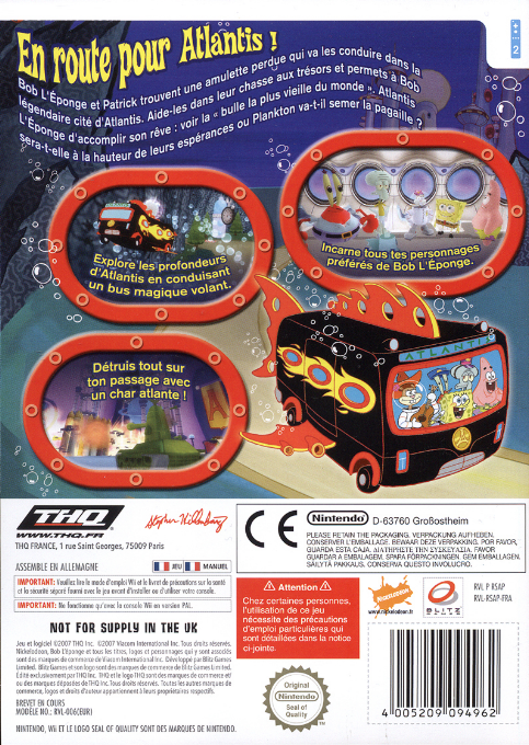 Bob L'eponge - Bulle En Atlantide — box-2D-back (FR)