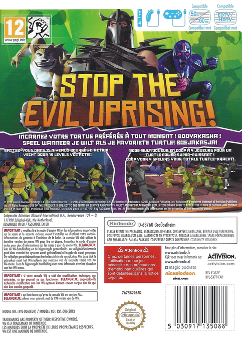 Nickelodeon - Teenage Mutant Ninja Turtles — box-2D-back (FR)