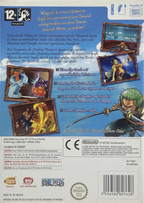 One Piece - Unlimited Cruise 1 - The Treasure Beneath the Waves — box-2D-back (DE)
