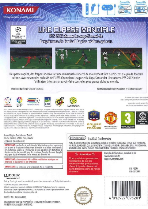 Pro Evolution Soccer 2012 — box-2D-back (FR)