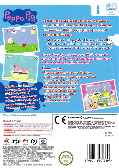 Peppa Pig - The Game — box-2D-back (EU)