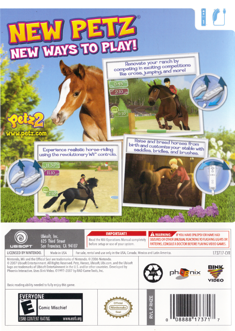 Petz - Horsez 2 — box-2D-back (US)