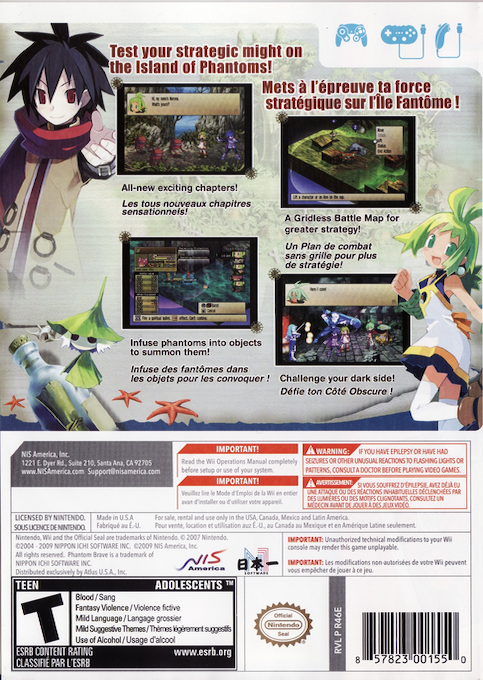 Phantom Brave Wii — box-2D-back (US)