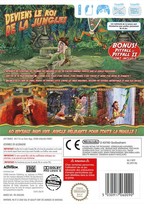 Pitfall - The Big Adventure — box-2D-back (FR)