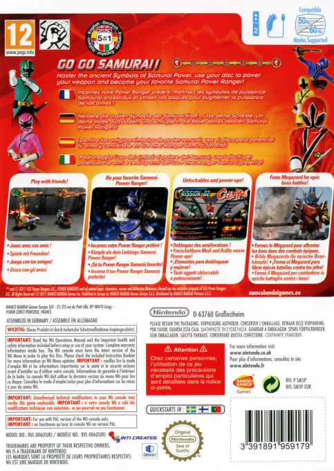 Power Rangers Samurai — box-2D-back (EU)