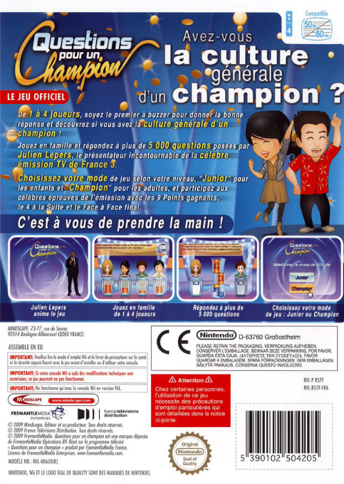 Questions Pour Un Champion — box-2D-back (FR)