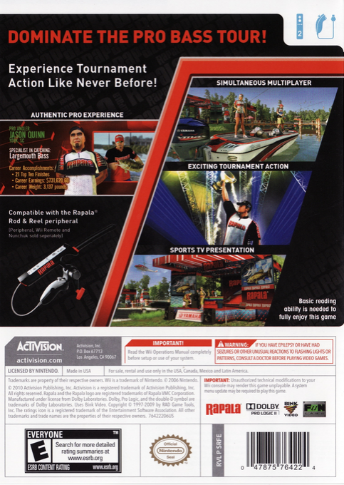 Rapala Pro Bass Fishing — box-2D-back (US)