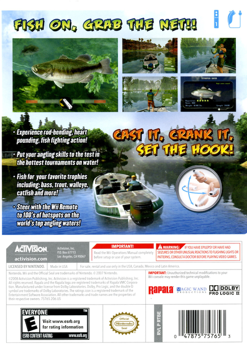 Rapala's Fishing Frenzy — box-2D-back (US)