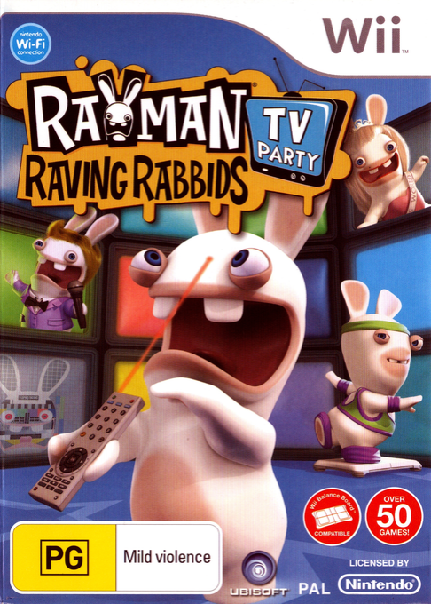 Rayman Raving Rabbids - TV Party — box-2D (AU)