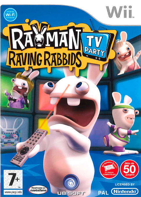 Rayman Raving Rabbids - TV Party — box-2D (SP)