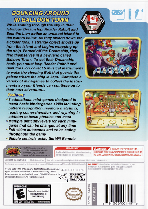 Reader Rabbit Kindergarten — box-2D-back (US)