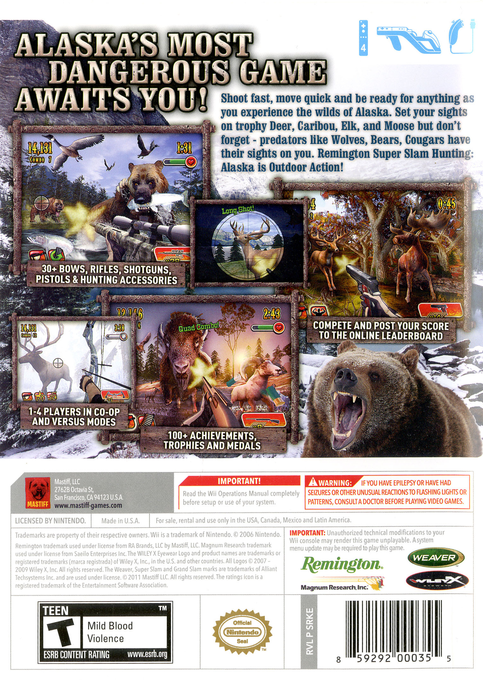 Remington Super Slam Hunting - Alaska — box-2D-back (US)