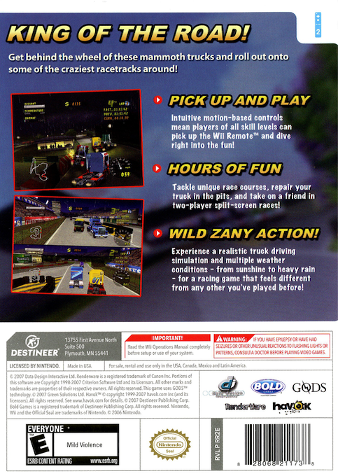 Rig Racer 2 — box-2D-back (US)