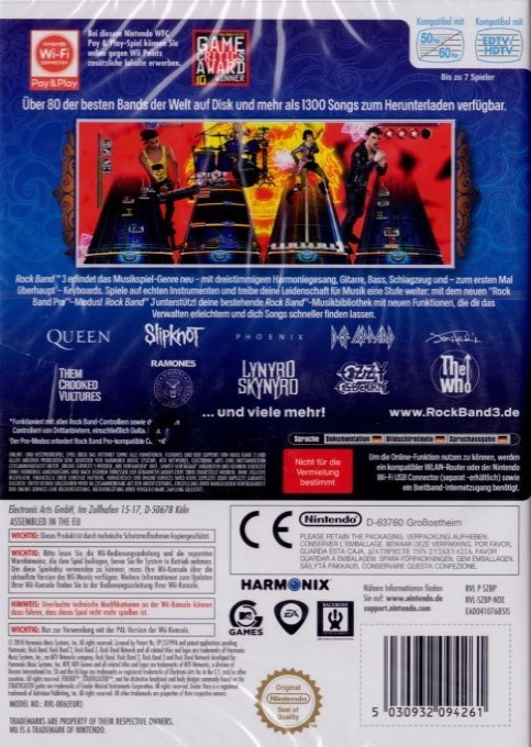 Rock Band 3 — box-2D-back (DE)