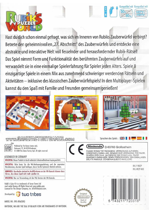 Rubik's Puzzle World — box-2D-back (DE)