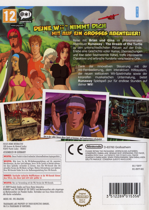Runaway - The Dream Of The Turtle — box-2D-back (DE)