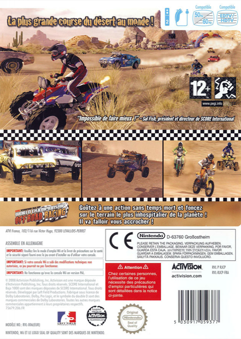 SCORE International Baja 1000 - The Official Game — box-2D-back (FR)