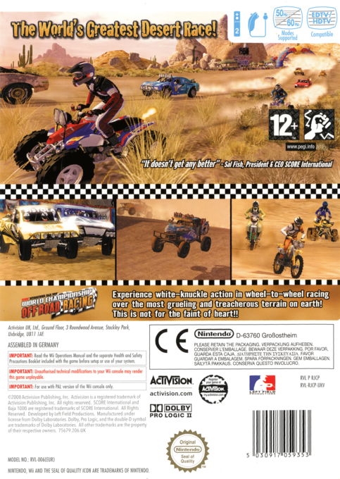 SCORE International Baja 1000 - The Official Game — box-2D-back (EU)
