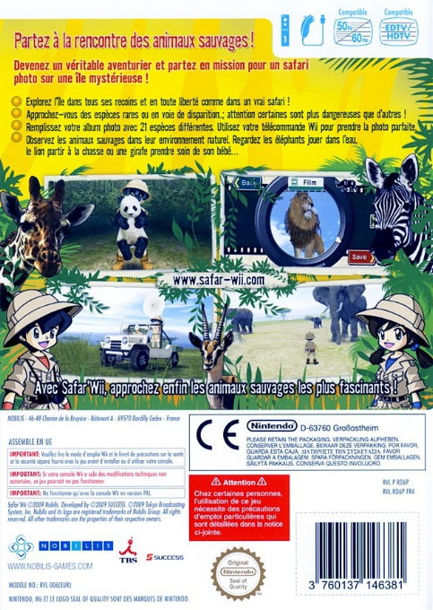 Safar'wii — box-2D-back (FR)