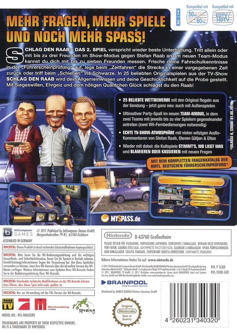 Schlag den Raab : Das 2. Spiel — box-2D-back (DE)