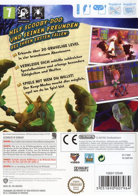 Scooby-doo! Opération Chocottes — box-2D-back (DE)