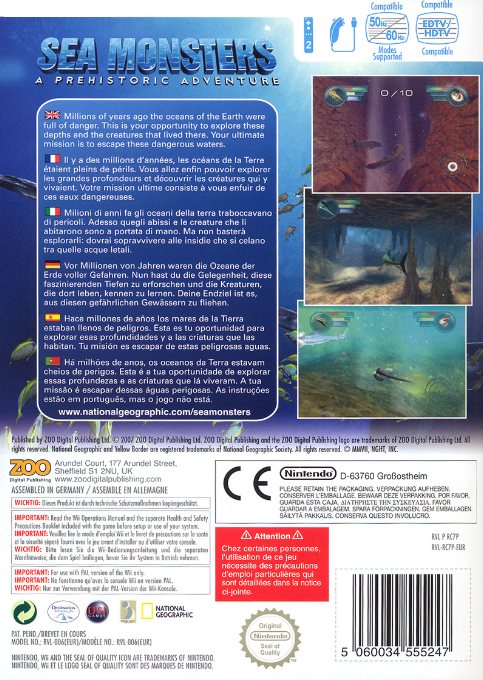 Sea Monsters - A Prehistoric Adventure — box-2D-back (EU)