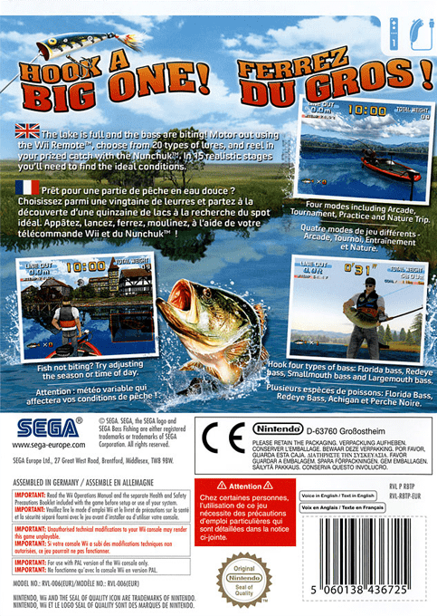 Sega Bass Fishing — box-2D-back (FR)