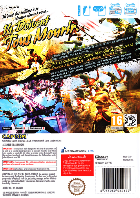 Sengoku Basara Samurai Heroes — box-2D-back (FR)