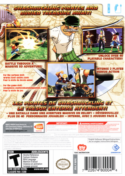 One Piece - Unlimited Adventure — box-2D-back (US)