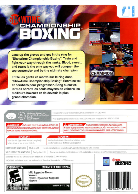 Showtime Championship Boxing — box-2D-back (US)