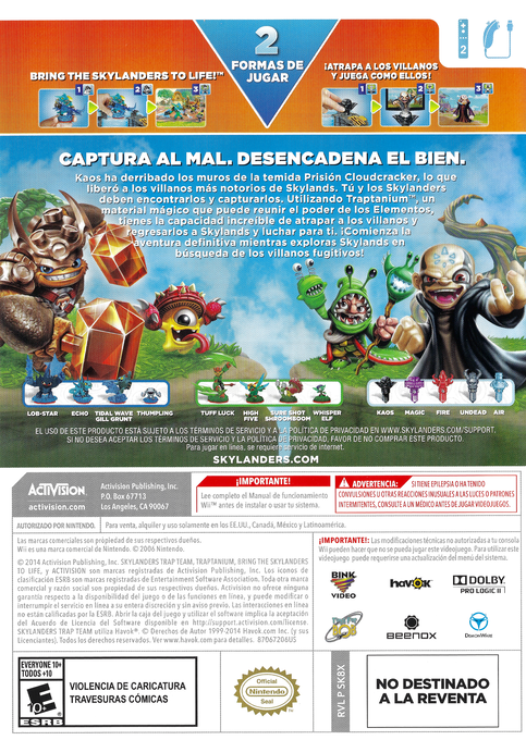 Skylanders Trap Team — box-2D-back (US)