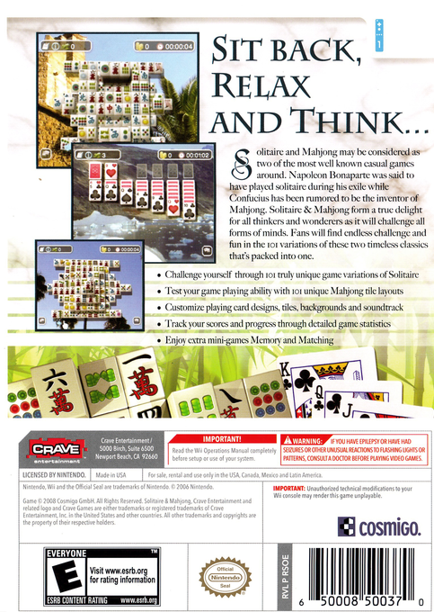 Solitaire & Mahjong — box-2D-back (US)
