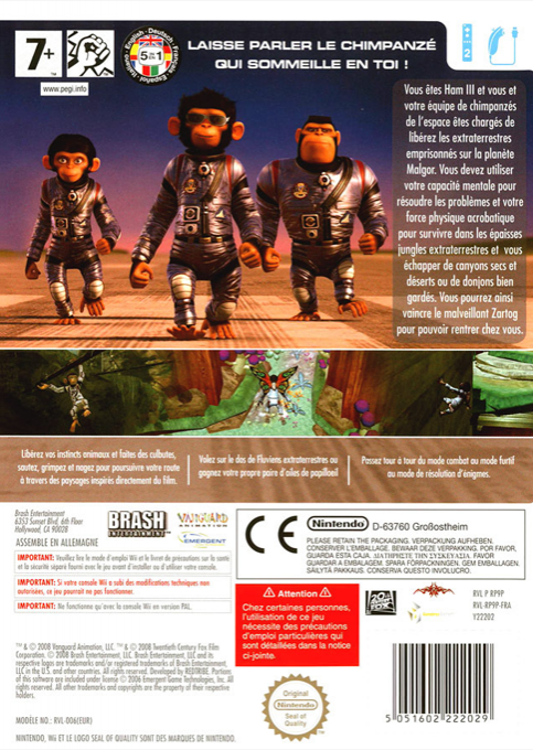 Chimpanzés De L'espace, Les — box-2D-back (FR)